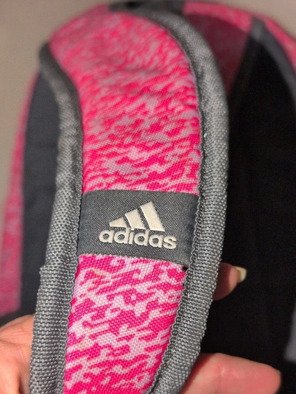 adidas Pink and Black Patterned Women's Backpack - Picture 9 of 16